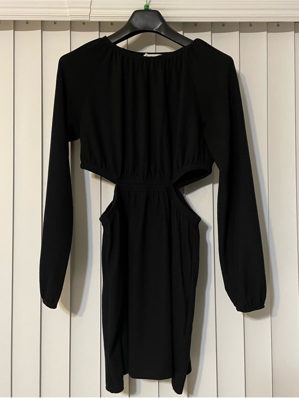 Elodie Long Sleeve Black Cutout Mini Dress - Size Small